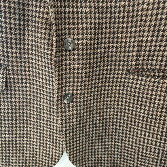 Vintage Shetland Clothes Collection Wool Silk Blend Houndstooth Blazer Men’s XL - Picture 3 of 9